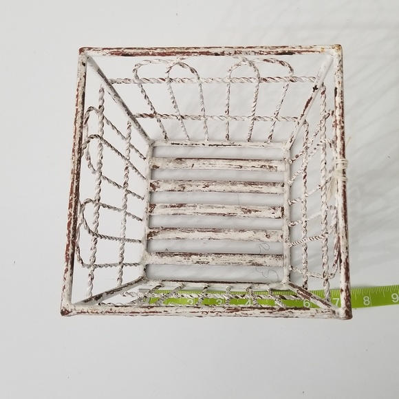 2 in fall bloom distressed Iron square Planter - Picture 3 of 5